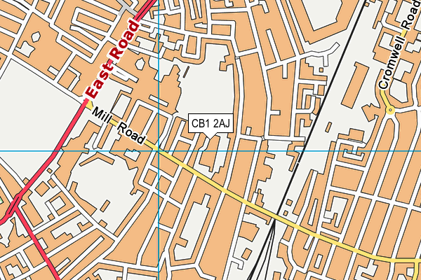 CB1 2AJ map - OS VectorMap District (Ordnance Survey)