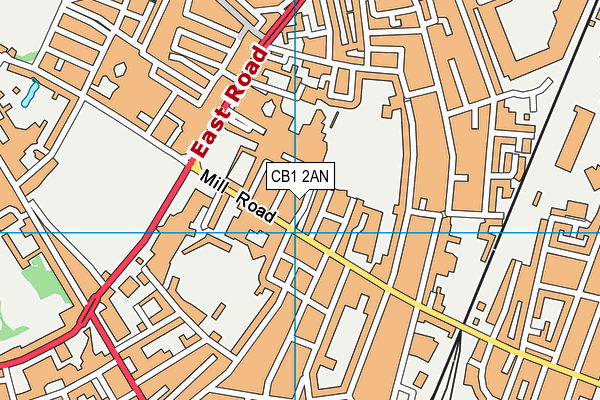 CB1 2AN map - OS VectorMap District (Ordnance Survey)
