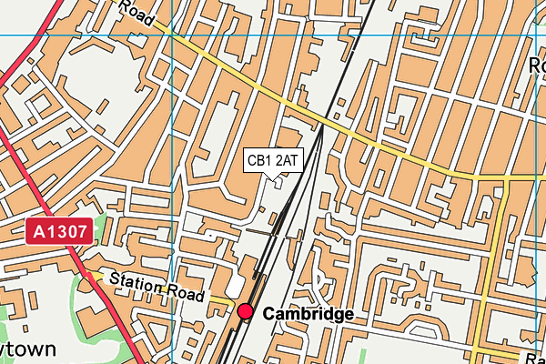 CB1 2AT map - OS VectorMap District (Ordnance Survey)