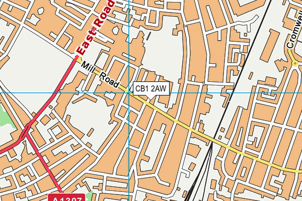 CB1 2AW map - OS VectorMap District (Ordnance Survey)