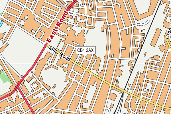 CB1 2AX map - OS VectorMap District (Ordnance Survey)