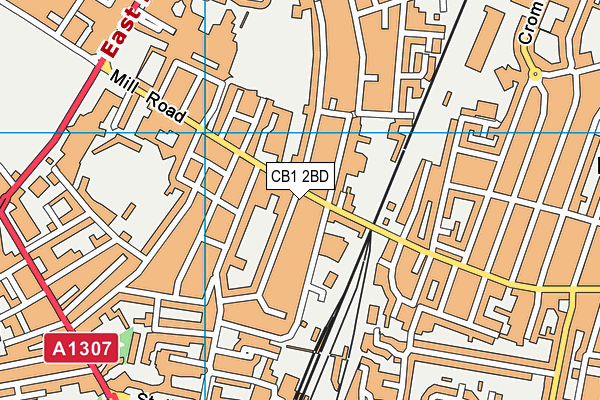 CB1 2BD map - OS VectorMap District (Ordnance Survey)