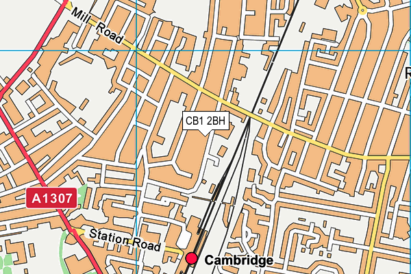 CB1 2BH map - OS VectorMap District (Ordnance Survey)