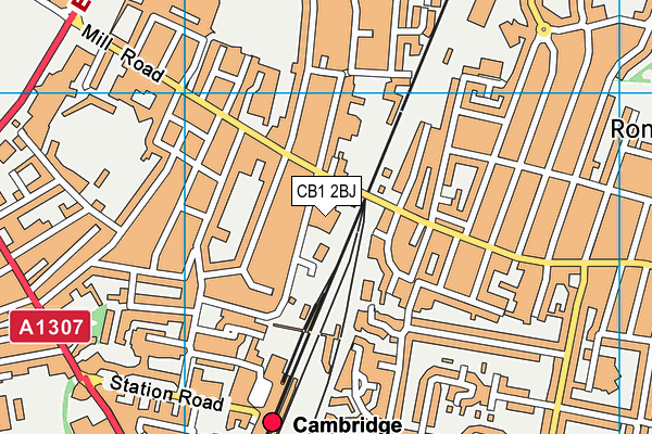 CB1 2BJ map - OS VectorMap District (Ordnance Survey)