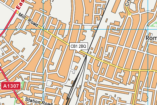 CB1 2BQ map - OS VectorMap District (Ordnance Survey)