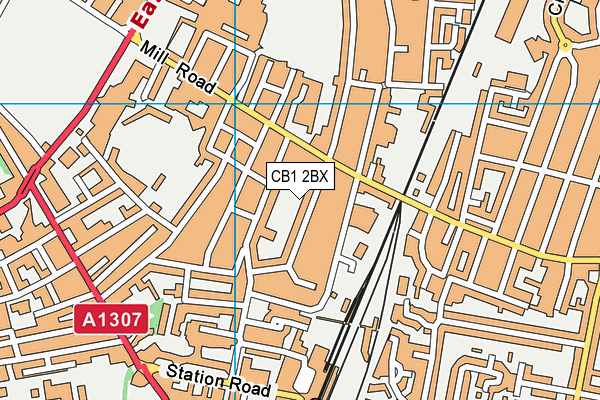 CB1 2BX map - OS VectorMap District (Ordnance Survey)