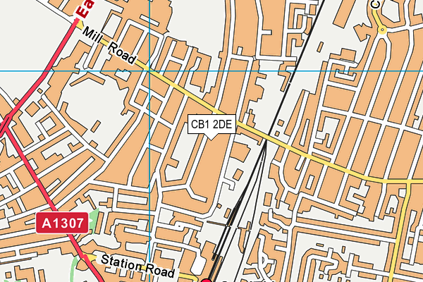 CB1 2DE map - OS VectorMap District (Ordnance Survey)