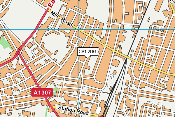 CB1 2DG map - OS VectorMap District (Ordnance Survey)