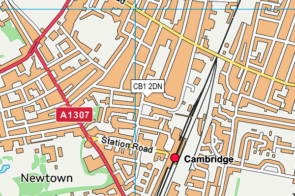 CB1 2DN map - OS VectorMap District (Ordnance Survey)