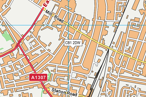 CB1 2DW map - OS VectorMap District (Ordnance Survey)