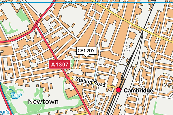 CB1 2DY map - OS VectorMap District (Ordnance Survey)