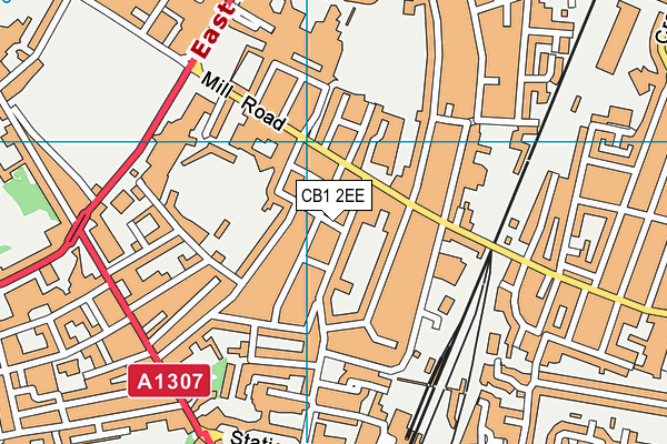 CB1 2EE map - OS VectorMap District (Ordnance Survey)