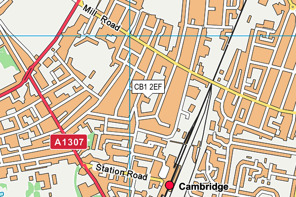 CB1 2EF map - OS VectorMap District (Ordnance Survey)