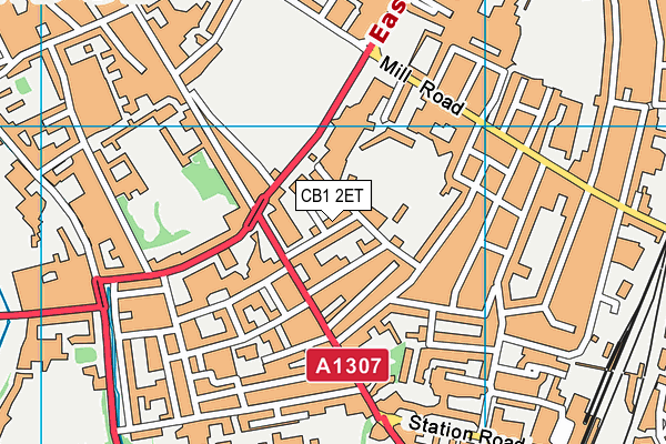 CB1 2ET map - OS VectorMap District (Ordnance Survey)