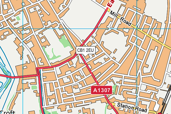 CB1 2EU map - OS VectorMap District (Ordnance Survey)