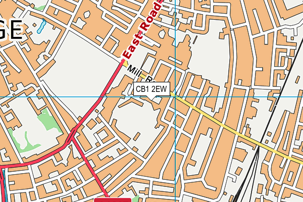 CB1 2EW map - OS VectorMap District (Ordnance Survey)