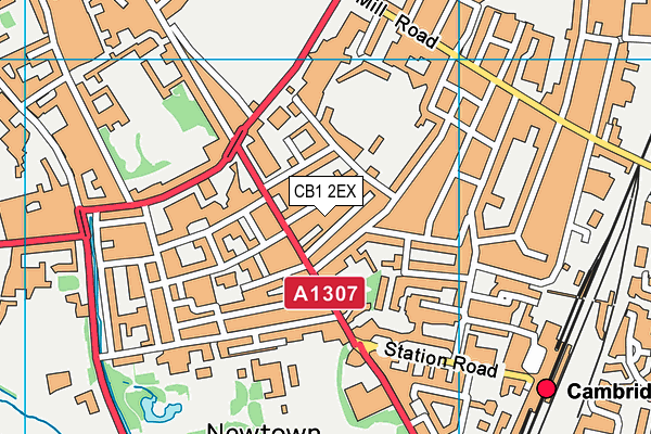 CB1 2EX map - OS VectorMap District (Ordnance Survey)