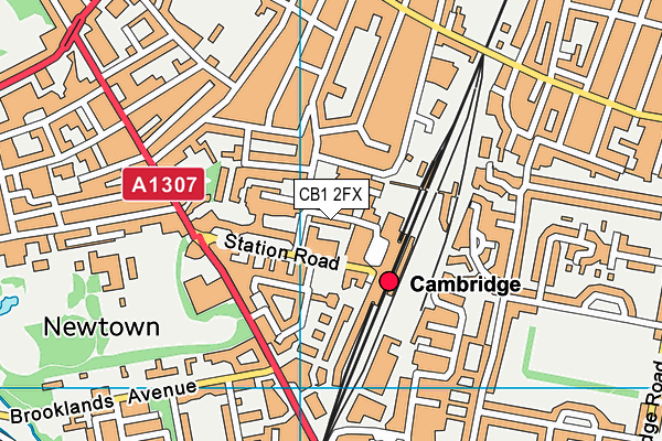 CB1 2FX map - OS VectorMap District (Ordnance Survey)