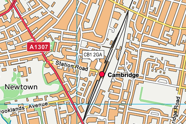 CB1 2GA map - OS VectorMap District (Ordnance Survey)