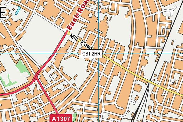 CB1 2HR map - OS VectorMap District (Ordnance Survey)