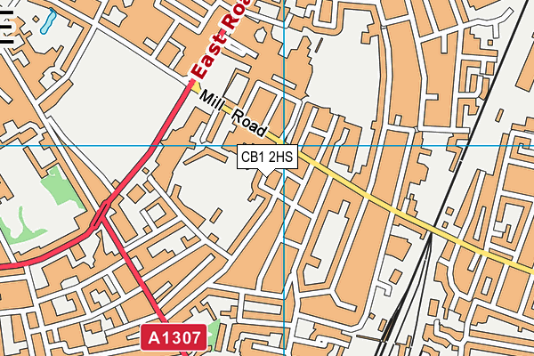 CB1 2HS map - OS VectorMap District (Ordnance Survey)