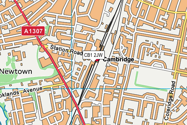 CB1 2JW map - OS VectorMap District (Ordnance Survey)