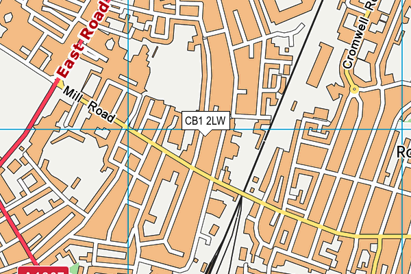 CB1 2LW map - OS VectorMap District (Ordnance Survey)