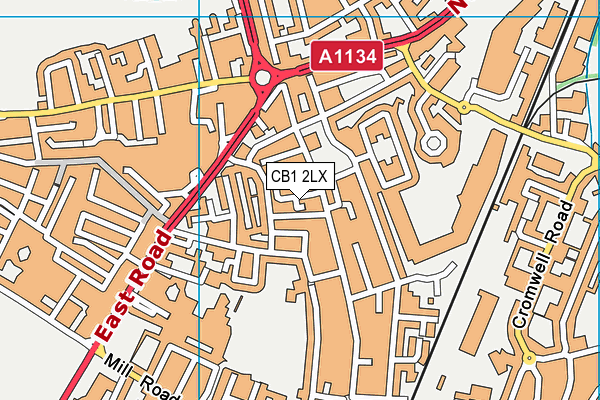 CB1 2LX map - OS VectorMap District (Ordnance Survey)