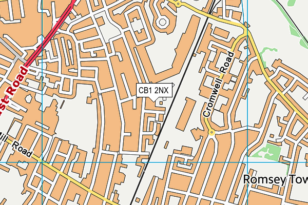 CB1 2NX map - OS VectorMap District (Ordnance Survey)