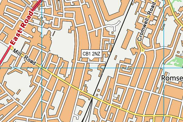CB1 2NZ map - OS VectorMap District (Ordnance Survey)