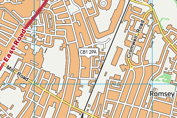 CB1 2PA map - OS VectorMap District (Ordnance Survey)