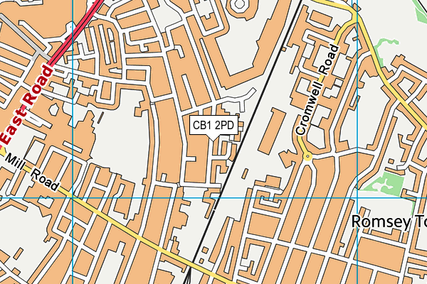 CB1 2PD map - OS VectorMap District (Ordnance Survey)