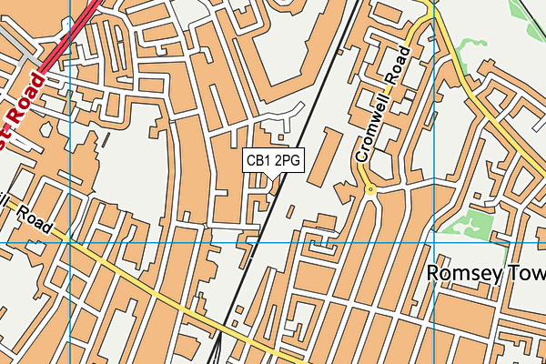 CB1 2PG map - OS VectorMap District (Ordnance Survey)