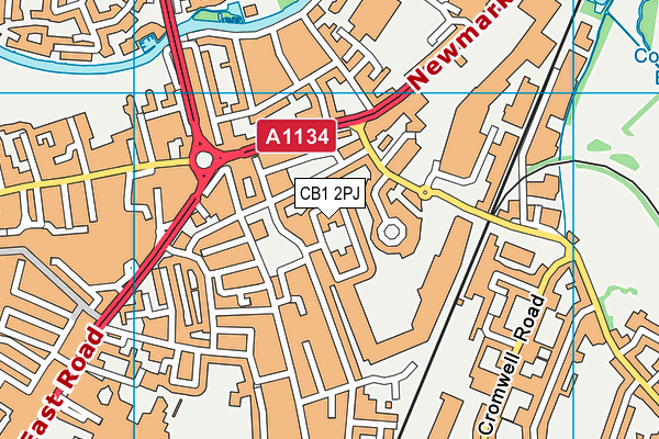 CB1 2PJ map - OS VectorMap District (Ordnance Survey)