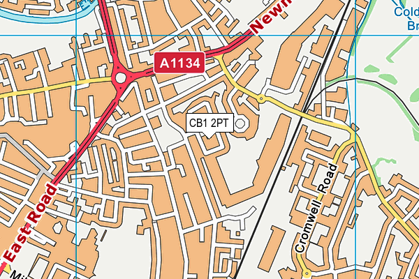 CB1 2PT map - OS VectorMap District (Ordnance Survey)