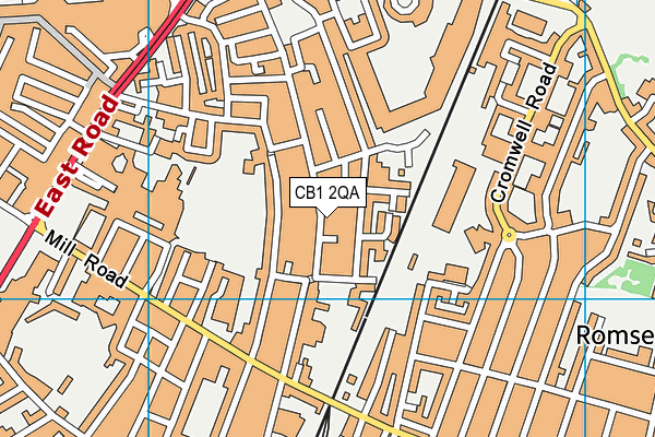 CB1 2QA map - OS VectorMap District (Ordnance Survey)