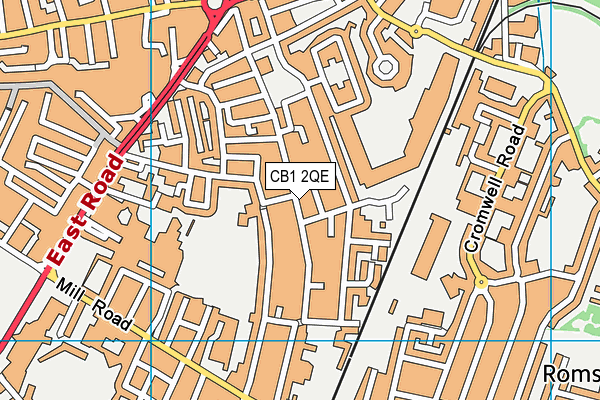 CB1 2QE map - OS VectorMap District (Ordnance Survey)