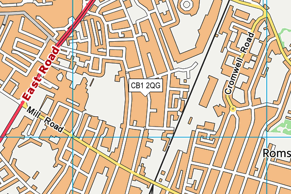 CB1 2QG map - OS VectorMap District (Ordnance Survey)