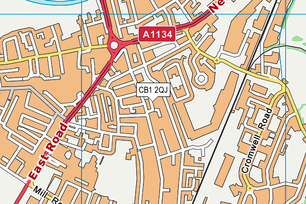 CB1 2QJ map - OS VectorMap District (Ordnance Survey)