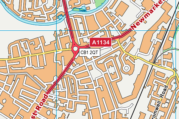 CB1 2QT map - OS VectorMap District (Ordnance Survey)