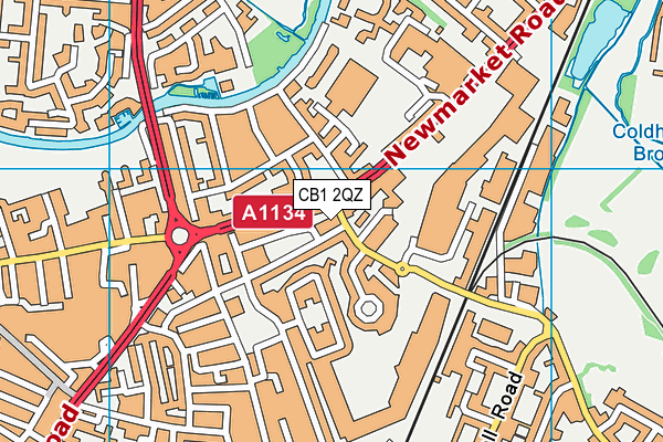 CB1 2QZ map - OS VectorMap District (Ordnance Survey)