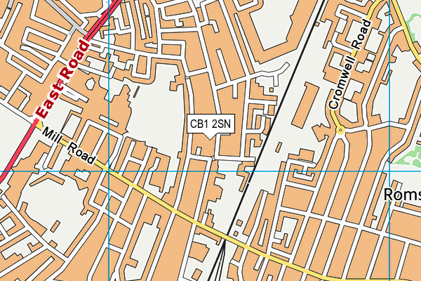 CB1 2SN map - OS VectorMap District (Ordnance Survey)