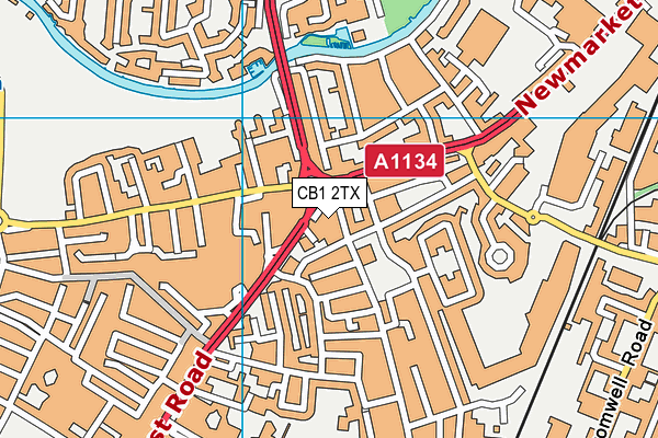CB1 2TX map - OS VectorMap District (Ordnance Survey)