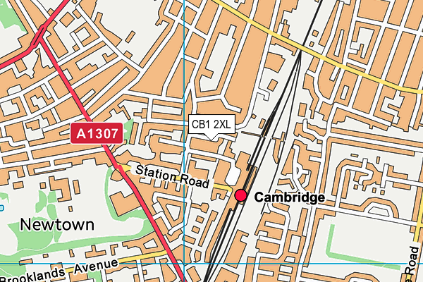 CB1 2XL map - OS VectorMap District (Ordnance Survey)