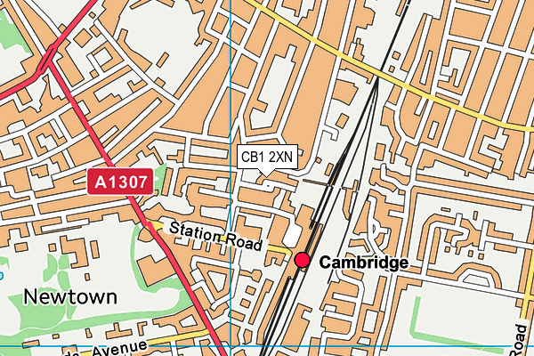 CB1 2XN map - OS VectorMap District (Ordnance Survey)