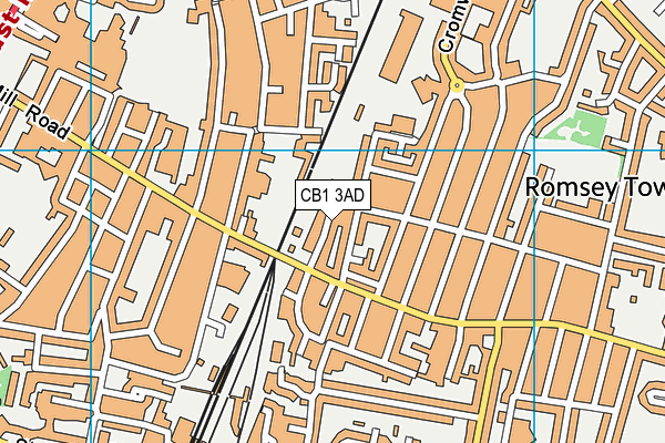 CB1 3AD map - OS VectorMap District (Ordnance Survey)