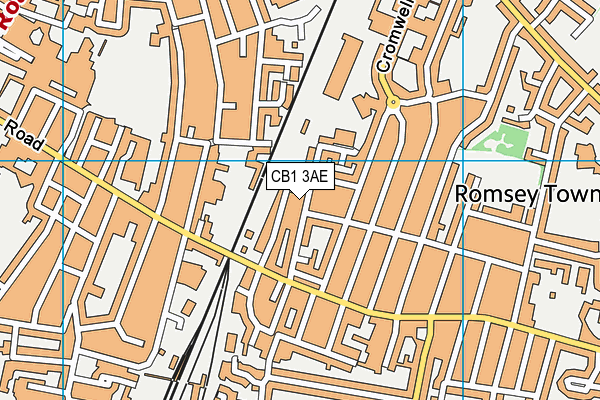 CB1 3AE map - OS VectorMap District (Ordnance Survey)