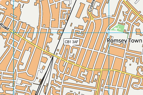 CB1 3AF map - OS VectorMap District (Ordnance Survey)