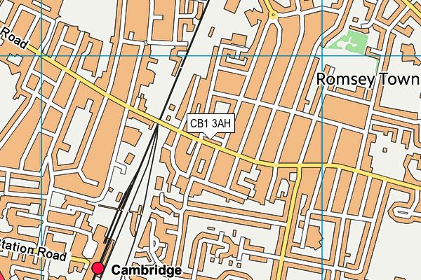 CB1 3AH map - OS VectorMap District (Ordnance Survey)