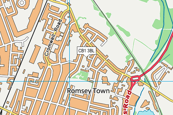 CB1 3BL map - OS VectorMap District (Ordnance Survey)